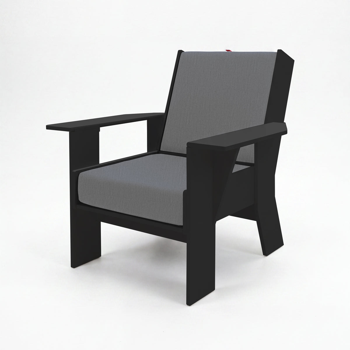 FOLDEN Club Chair with a black frame and Canvas Granite cushions