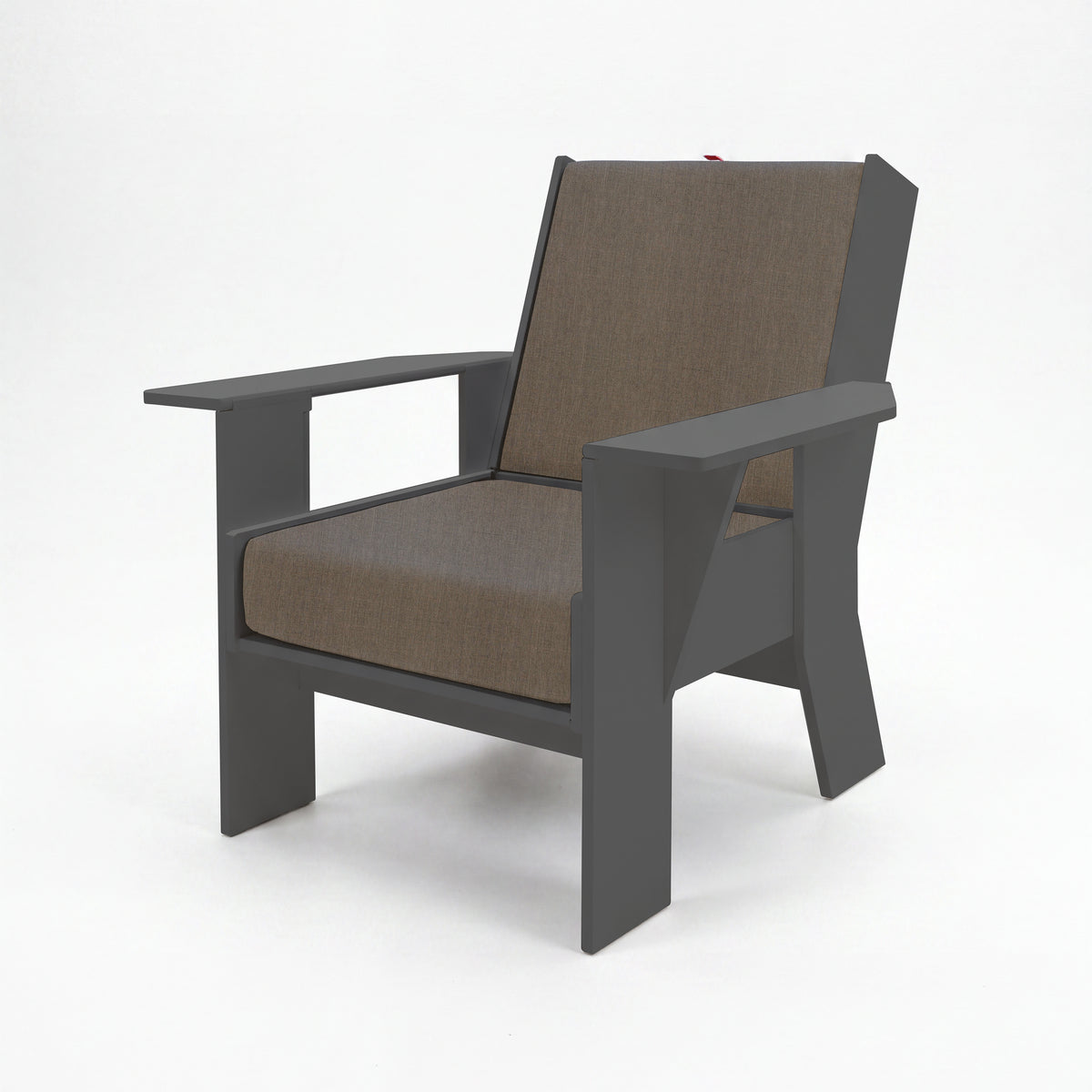 FOLDEN Club Chair with a gray frame and Cast Shale cushions