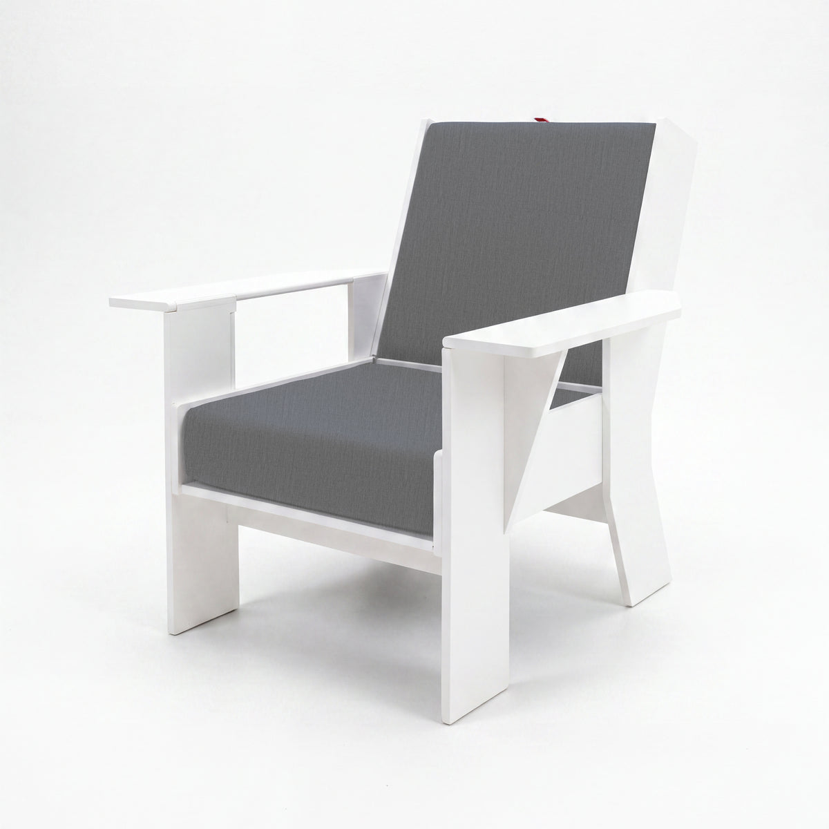 FOLDEN Club Chair with a white frame and Canvas Granite cushions