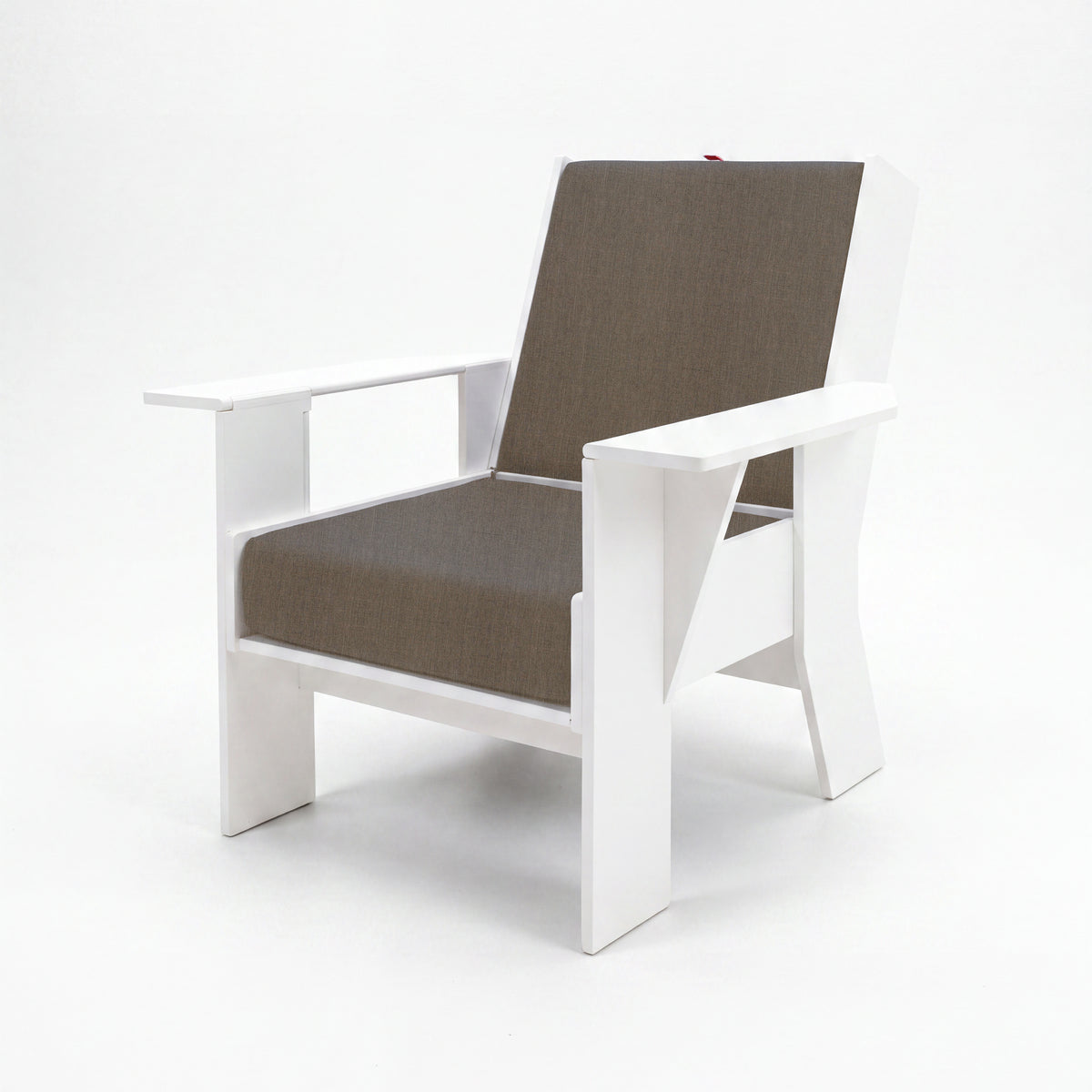 FOLDEN Club Chair with a white frame and Cast Shale cushions